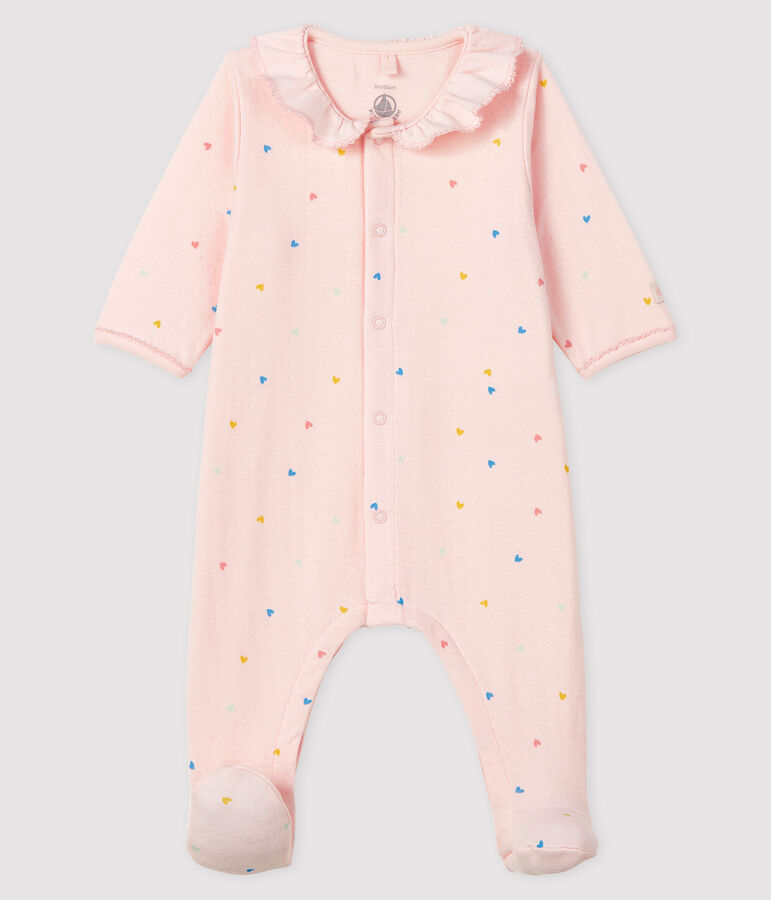 Pijama rosa con corazones de t&uacute;bico para beb&eacute; ni&ntilde;a rosa/multicolor