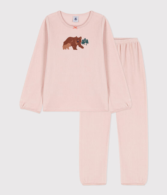 Pijama de terciopelo para niña rosa SALINE
