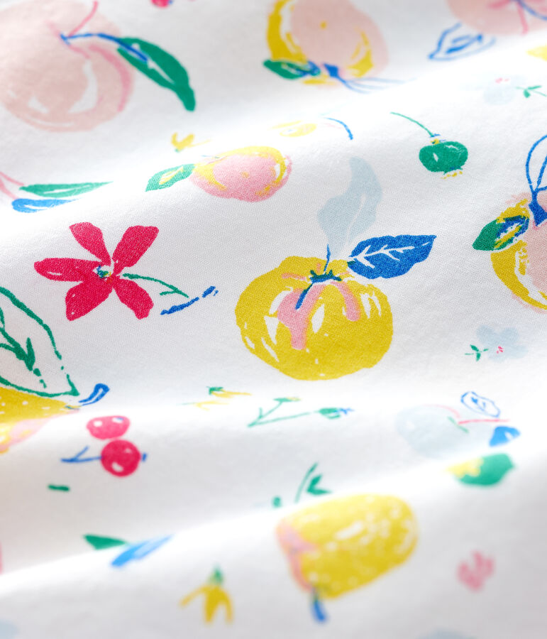 Blusa de manga corta de popelina de beb&eacute; ni&ntilde;a blanco/multicolor