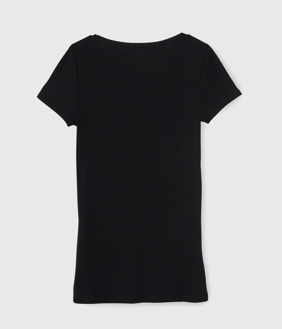 Camiseta L'ICONIQUE con cuello de pico de algodón de mujer negro NOIR