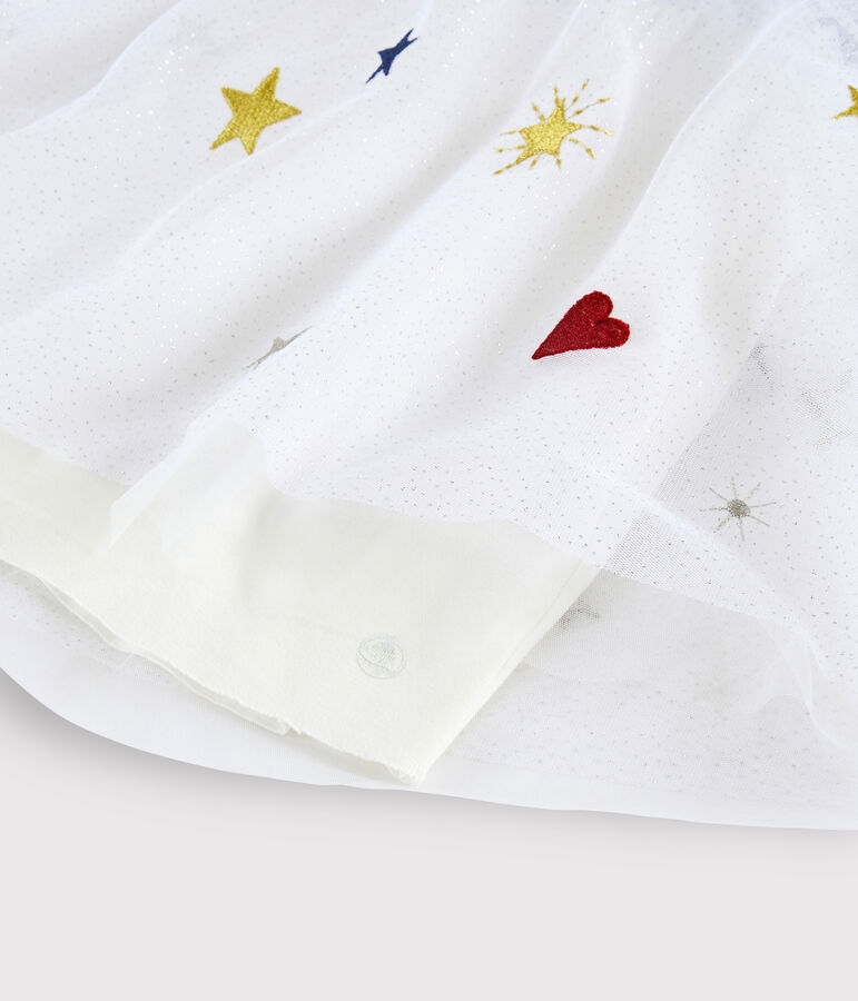 Vestido de manga larga para ni&ntilde;a azul SMOKING/blanco MULTICO