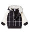 Sudadera con capucha de cuadros y sherpa de borreguillo para bebé niño negro CITY/blanco MULTICO CN