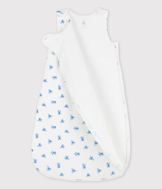 Saco de algodón orgánico de bebé blanco MARSHMALLOW/azul BRASIER
