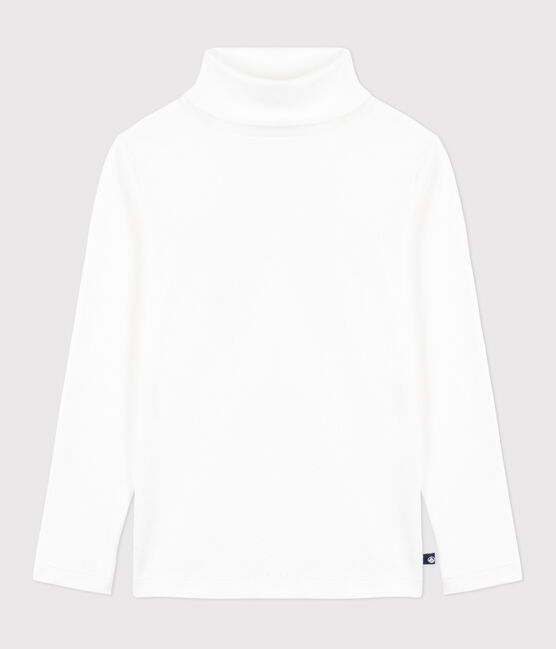 Camiseta Iconique de algodón con cuello alto para mujer blanco ECUME