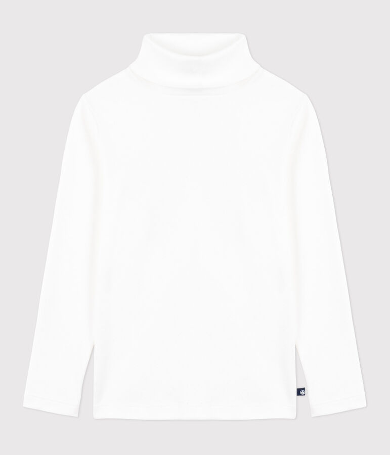 Camiseta Iconique de algod&oacute;n con cuello alto para mujer blanco ECUME