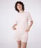 Pijama corto de manga corta de algodón para mujer rosa FLEUR