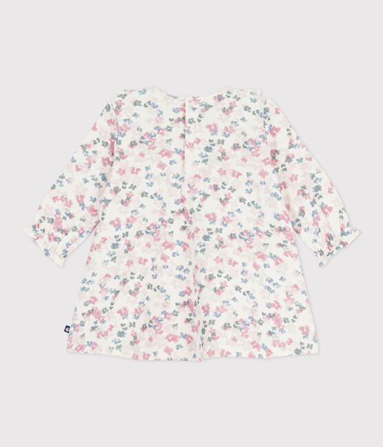 Vestido de algodón de manga larga con estampado de flores para bebé MILK/ MULTICO