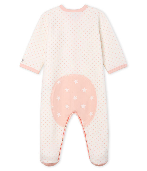 Pijama de terciopelo para bebé niña blanco MARSHMALLOW/rosa MINOIS