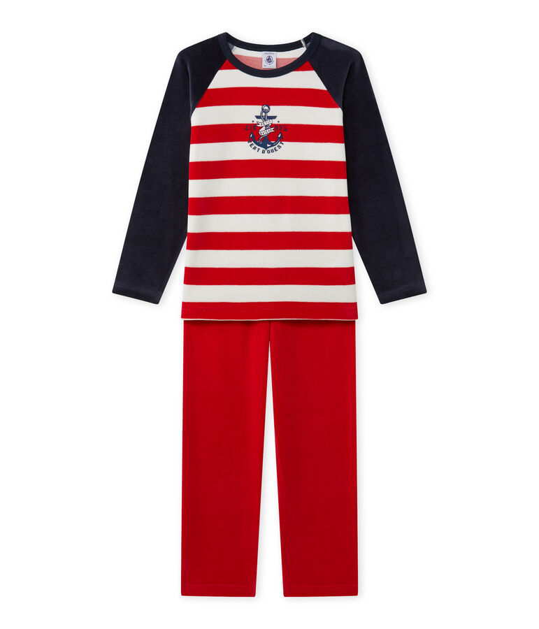 Pijama de anclas para ni&ntilde;o azul/rojo/blanco