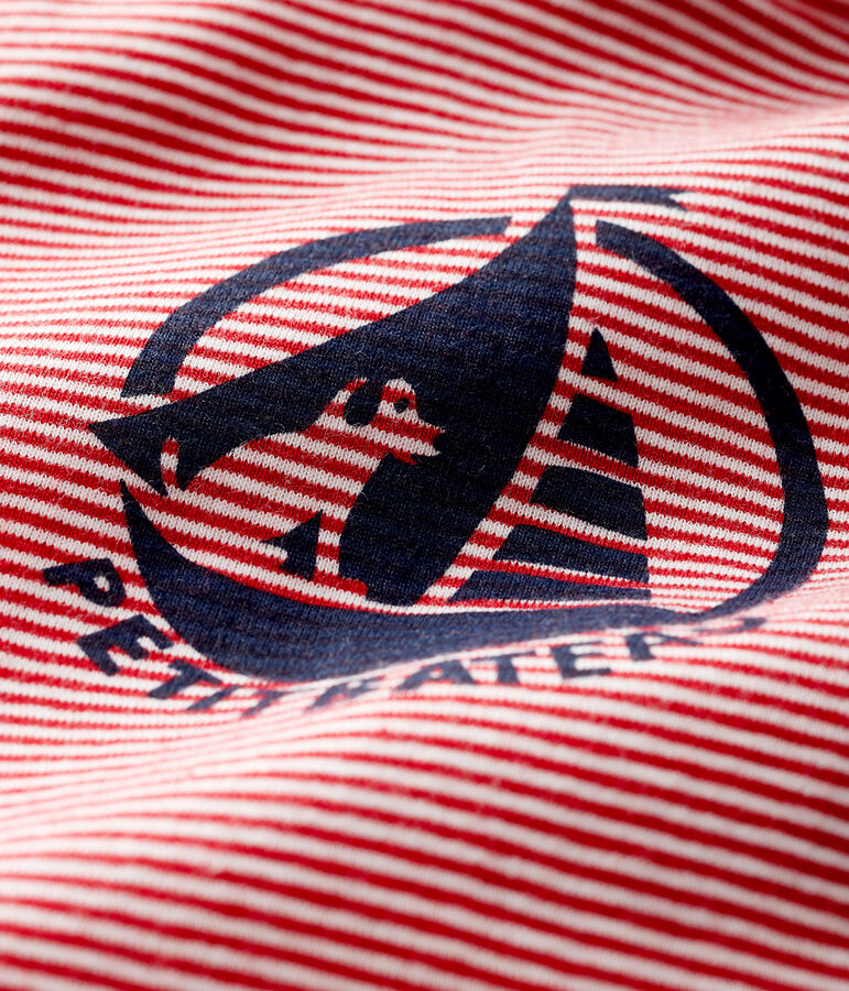 Bodi de manga larga con cuello de tortuga para beb&eacute; rojo/blanco