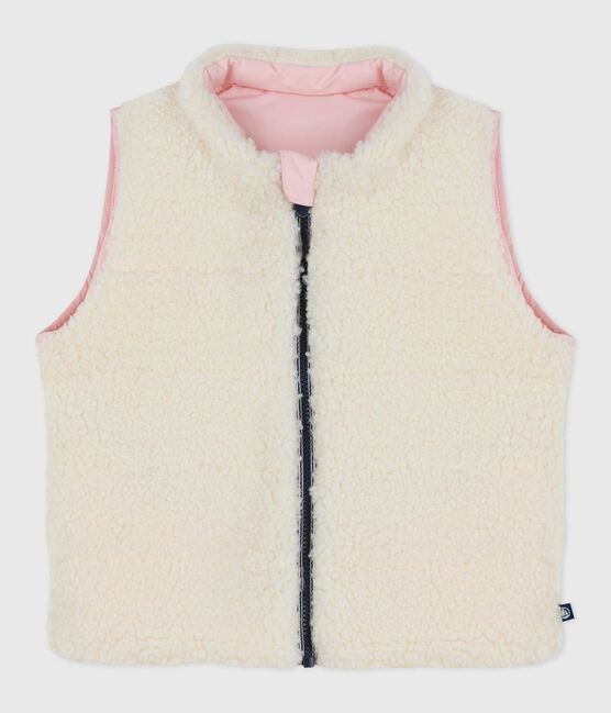 Plumífero sin mangas reversible para bebé rosa JOLI/ MILK