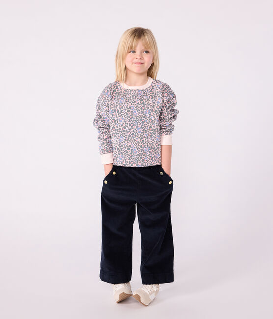 Sudadera infantil de algodón con estampado rosa JOLI/blanco MULTICO
