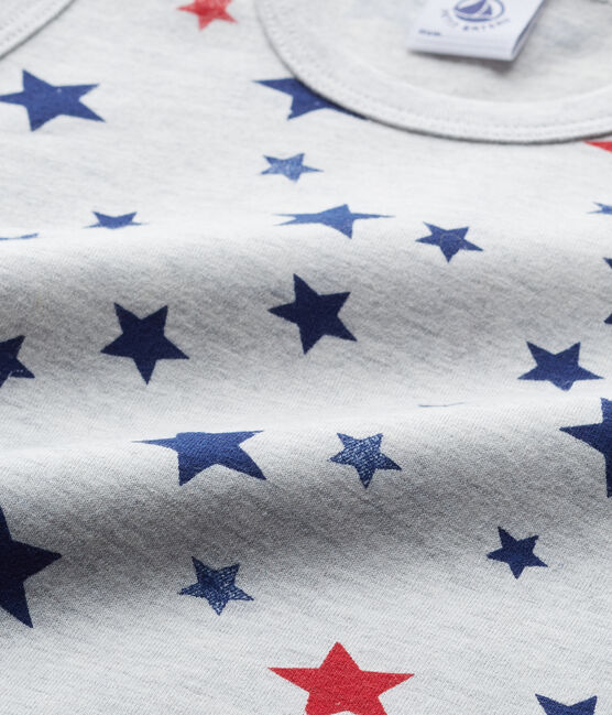 Camiseta sin mangas en jersey stretch estampado gris BELUGA/blanco MULTICO