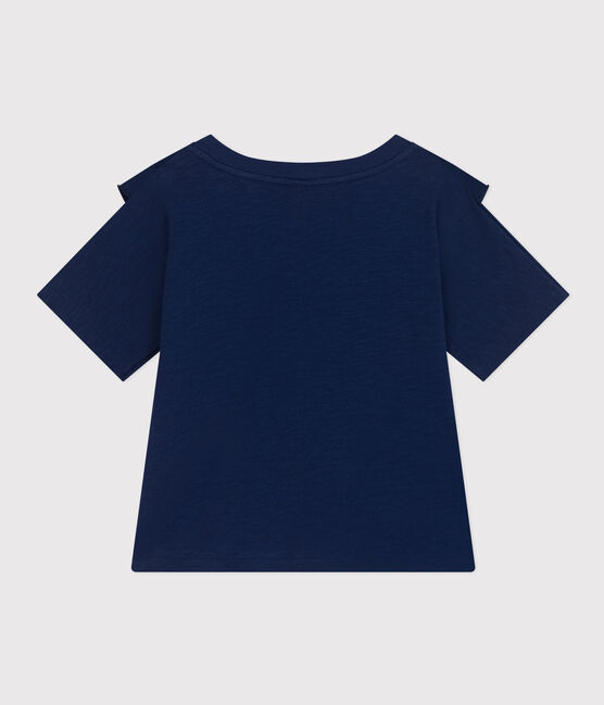 Camiseta de jersey flameado para niña azul MEDIEVAL
