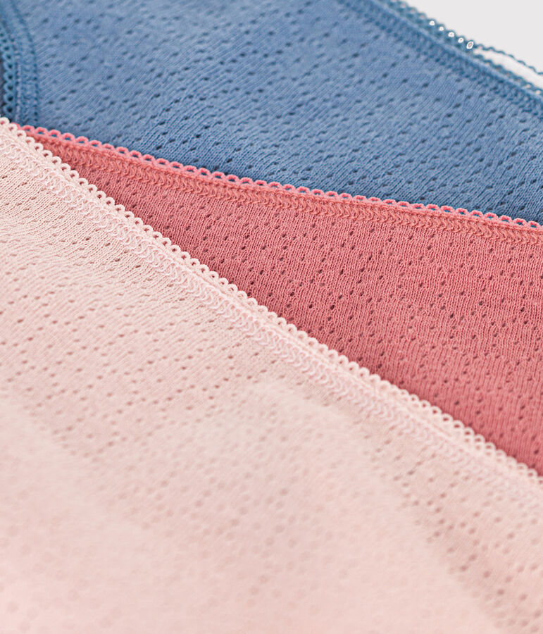 Juego de 3 braguitas de algod&oacute;n calado para mujer variante 1