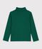 Camiseta infantil lisa de cuello alto de algod&oacute;n TREE