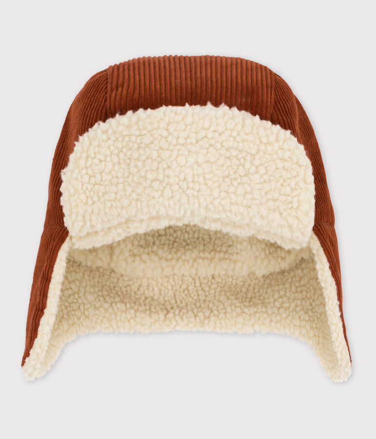Gorro chapka de terciopelo para beb&eacute; marron
