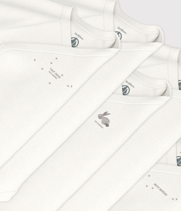 Juego de 5 bodis cruzados de manga larga de algod&oacute;n multicolor