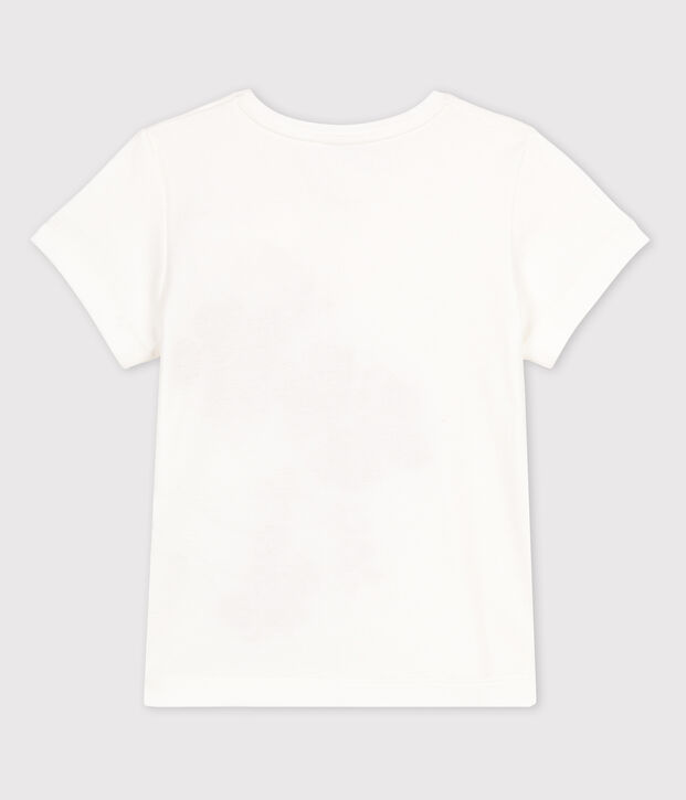 Camiseta de algod&oacute;n de manga corta para ni&ntilde;a blanco