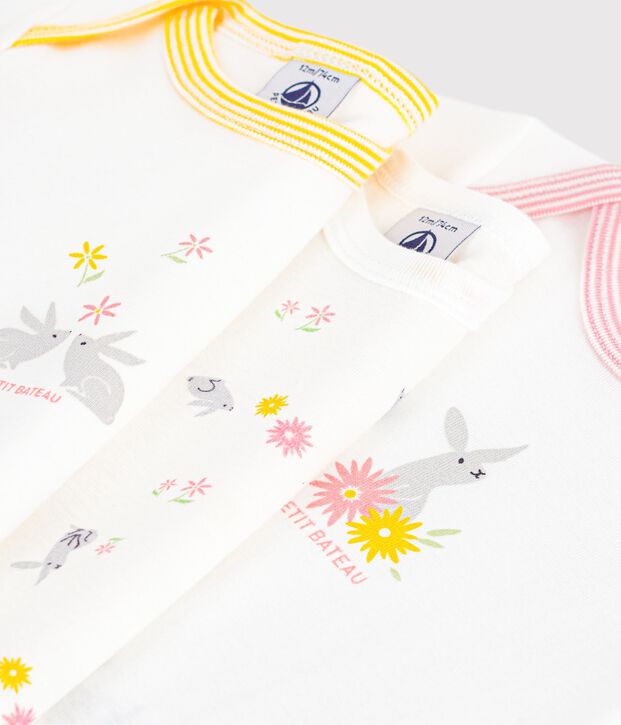 Lot de 3 bodies manches courtes en coton multicolor