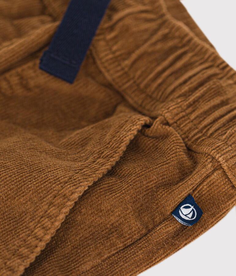 Pantal&oacute;n recto de terciopelo para ni&ntilde;o marron CUIVRE