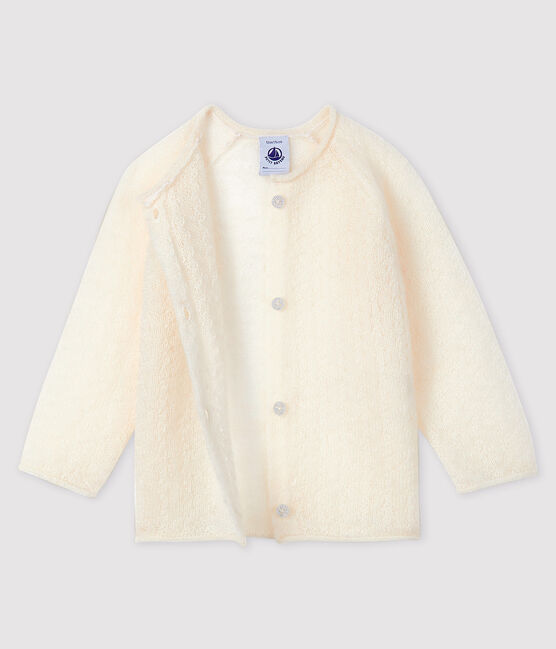 Cárdigan de tejido de punto de bebé blanco MARSHMALLOW