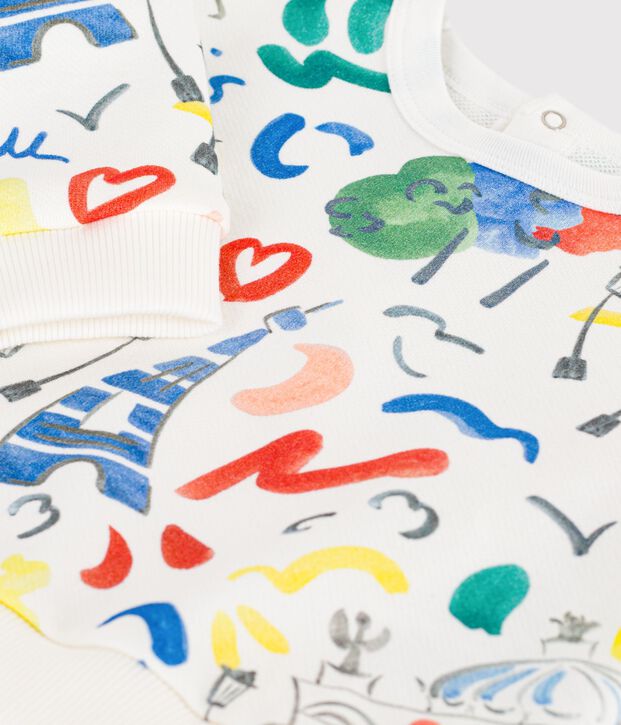 Sudadera de algod&oacute;n con estampado &Oacute;pera de Par&iacute;s para beb&eacute; blanco/multicolor