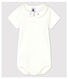 Body con cuello bordado de algodón de bebé niño