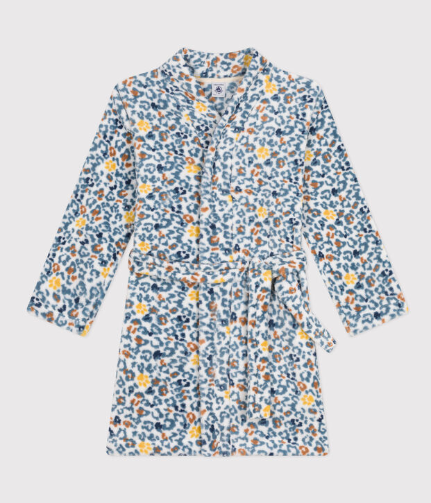 Bata de tejido polar para ni&ntilde;o/ni&ntilde;a blanco/azul/multicolor
