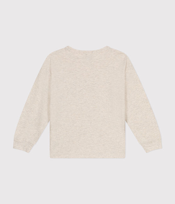 Camiseta de punto flameado de manga larga para niño beige MONTELIMAR CHINE