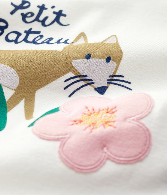 Blusa de algodón de bebé. blanco MARSHMALLOW