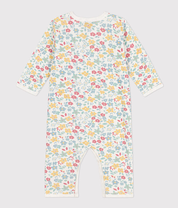 Pelele sin pies estampado de algod&oacute;n blanco/multicolor