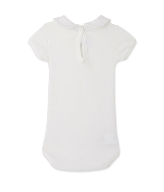 Body para bebé niña con cuello blanco Lait