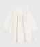 Vestido infantil liso de pana de manga larga crudo MILK/ ARGENT