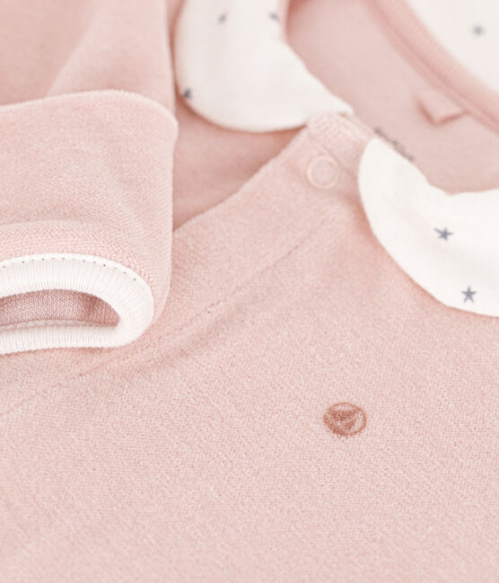 Pijama de terciopelo para bebé rosa SALINE