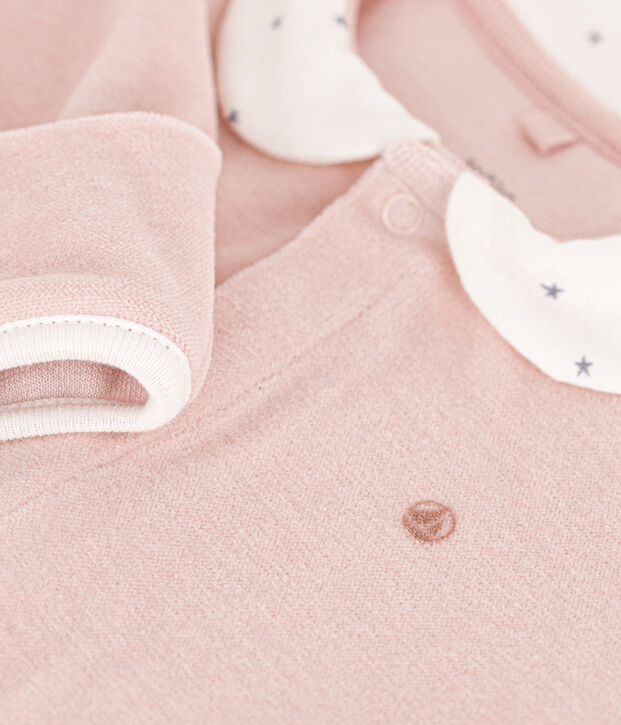 Pijama de terciopelo para beb&eacute; rosa