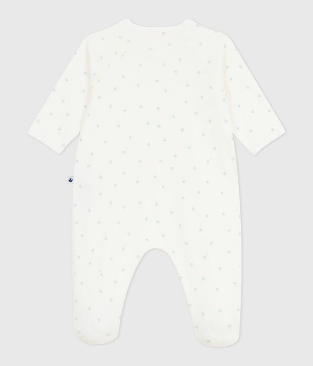 Pijama de algod&oacute;n estampado para beb&eacute; blanco/azul