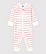 Pijama enterizo sin pies de Petit Bateau con "Je T'aime" en jacquard de bebé