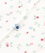 Pijama de algodón con cuello y flores para bebé blanco MARSHMALLOW/blanco MULTICO