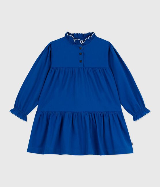 Vestido infantil liso de manga larga de algodón OLYMPIC