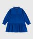 Vestido infantil liso de manga larga de algodón