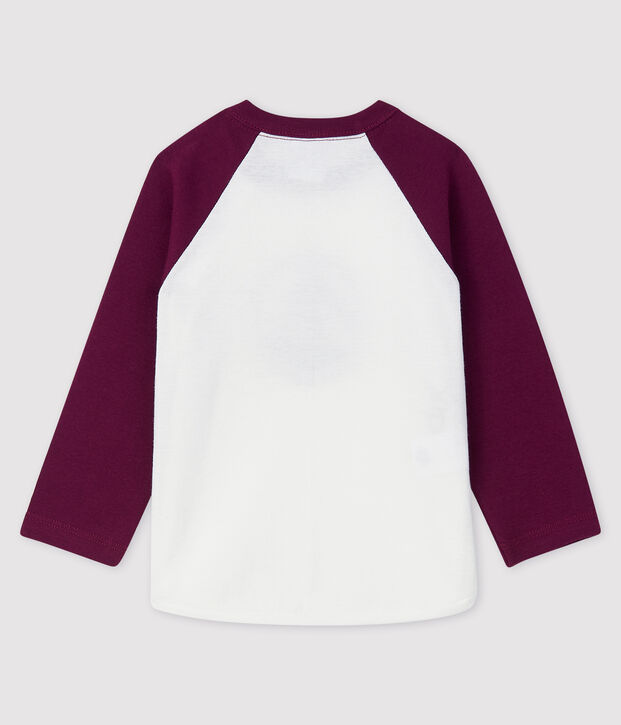 Camiseta para beb&eacute; ni&ntilde;o blanco/violeta
