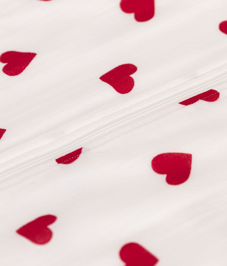 Saco de algod&oacute;n TOG 1 para beb&eacute; blanco/rojo