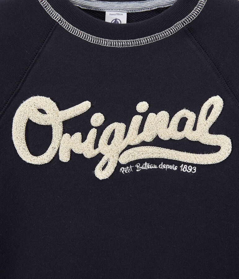 Sudadera en mulet&oacute;n para ni&ntilde;o azul SMOKING