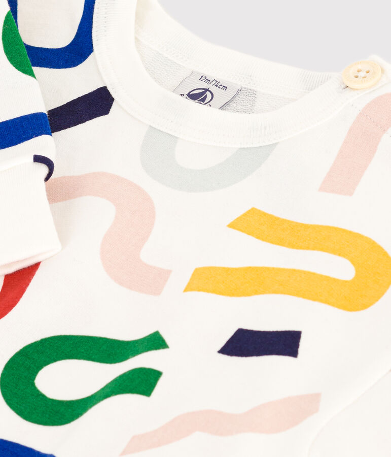 Sudadera de felpa ligera para beb&eacute; blanco/multicolor