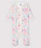Pijama enterizo de jungla de algodón de bebé niña blanco MARSHMALLOW/blanco MULTICO