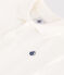 Polo liso de manga corta de algodón para bebé blanco MARSHMALLOW