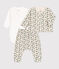 Conjunto de 3 piezas de algodón con estampado de flores para bebé blanco AVALANCHE/ MULTICO