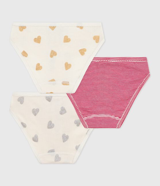 Juego de braguitas infantiles de algodón con estampado de corazones variante 1
