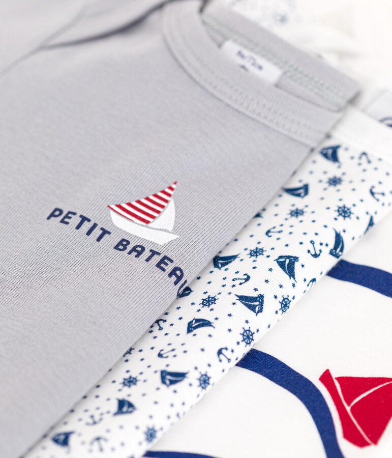 Juego de 3 bodis de algod&oacute;n de manga larga para beb&eacute; multicolor